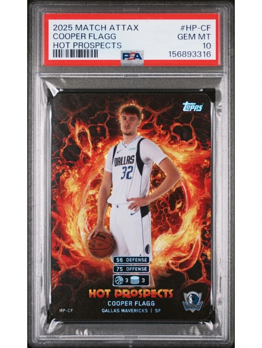 2025 Topps Match Attax Cooper Flagg #HP-CF Hot Prospects Rookie (RC) PSA 10